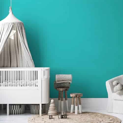 dormitorio infantil pintura a la tiza velvet turquesa vivo