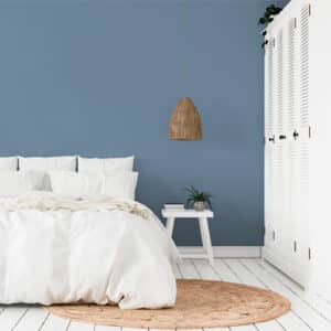 dormitorio pintura a la tiza azul real